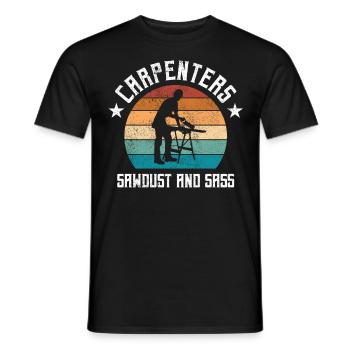 charpentier, charpentier, menuisier, charpentier, - T-shirt homme - noir - Devant - AI Model Male 178 light (178cm)