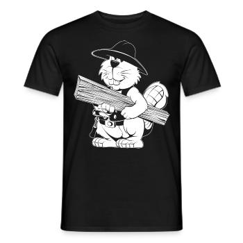 Caricature de charpentier - T-shirt homme - noir - Devant - AI Model Male 178 light (178cm)