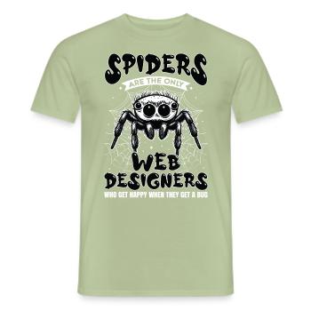 Tarentule Terrarium Amphibian Spider - T-shirt homme - vert sauge - Devant - AI Model Male 178 light (178cm)