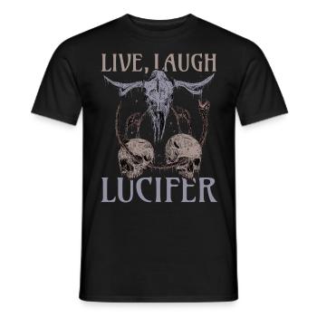 Live Love Lucifer Goth Festival Death Metal - Men's T-Shirt - black - Front - AI Model Male 178 light (178cm)