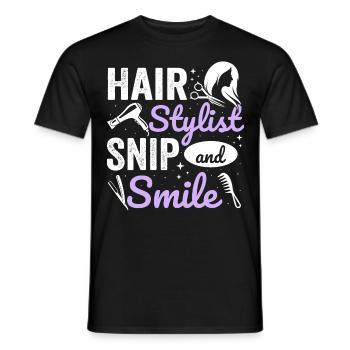 Coiffeur Coiffeur Coiffeur Coiffeur - T-shirt homme - noir - Devant - AI Model Male 178 light (178cm)