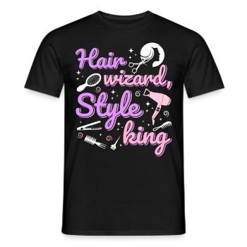 Coiffeur Coiffeur Coiffeur Coiffeur - T-shirt homme - noir - Devant - AI Model Male 178 light (178cm)