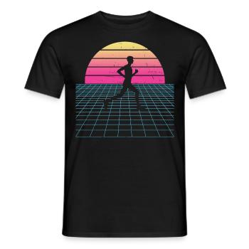 Course, Jogging, Femme, Fitness, Course à pied, Course à pied - T-shirt homme - noir - Devant - AI Model Male 178 light (178cm)
