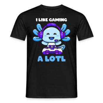 Gaming, Axolotl, Zocken, Videospiel, Einhorn Gamer - Männer T-Shirt - Schwarz - Vorne - AI Model Male 178 light (178cm)
