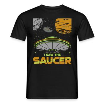 Extraterrestre, OVNI, UAP, Espace, Objet volant spatial - T-shirt homme - noir - Devant - AI Model Male 178 light (178cm)