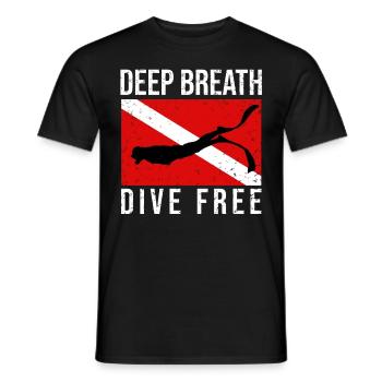 Diving, Freediving, Freediving No Limit Freediving - Men's T-Shirt - black - Front - AI Model Male 178 light (178cm)