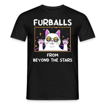 Chat Alien, OVNI, UAP, Espace, Objet Volant Spatial - T-shirt homme - noir - Devant - AI Model Male 178 light (178cm)