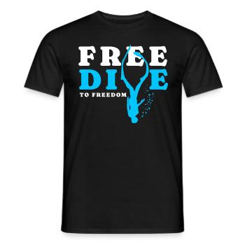 Diving, Freediving, Freediving No Limit Freediving - Men's T-Shirt - black - Front - AI Model Male 178 light (178cm)