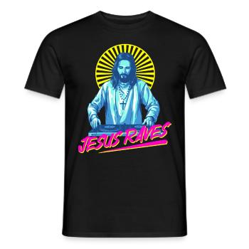 Rave Techno House Party EDM Festival Goa Electro - Männer T-Shirt - Schwarz - Vorne - AI Model Male 178 light (178cm)