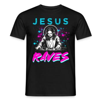 Rave Techno House Party EDM Festival Goa Electro - Männer T-Shirt - Schwarz - Vorne - AI Model Male 178 light (178cm)