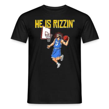 He is risen! Outfit for Easter, Basketball Jesus - Men's T-Shirt - black - Front - AI Model Male 178 light (178cm)
