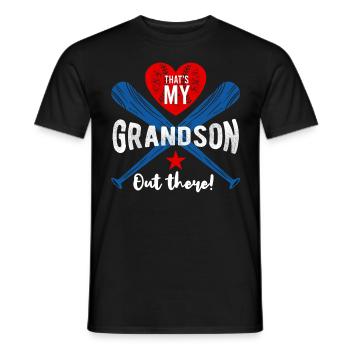 Großvater "Das Ist Mein Enkel Da Draußen" Baseball - Männer T-Shirt - Schwarz - Vorne - AI Model Male 178 light (178cm)