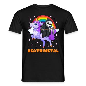 Goth Rock Satan Einhorn Festivals Death Metal - Männer T-Shirt - Schwarz - Vorne - AI Model Male 178 light (178cm)