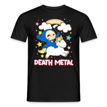 Goth Rock Satan Einhorn Festivals Death Metal - Männer T-Shirt - Schwarz - Vorne - AI Model Male 178 light (178cm)
