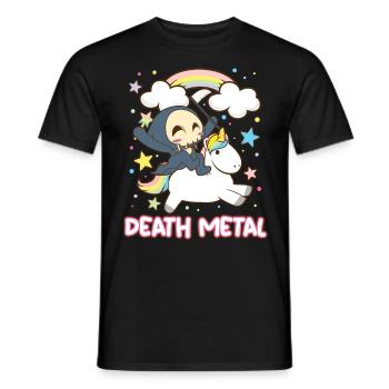 Goth Rock Satan Einhorn Festivals Death Metal - Männer T-Shirt - Schwarz - Vorne - AI Model Male 178 light (178cm)