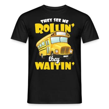 lustiges Busfahrer Schulbusfahrer Spruch Geschenk - Männer T-Shirt - Schwarz - Vorne - AI Model Male 178 light (178cm)
