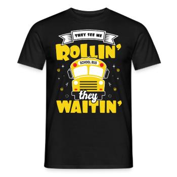 lustiges Busfahrer Schulbusfahrer Spruch Geschenk - Männer T-Shirt - Schwarz - Vorne - AI Model Male 178 light (178cm)