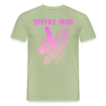 Sphynx Katzen Mama, Katzenliebhaber Nacktkatze - Männer T-Shirt - Sage - Vorne - AI Model Male 178 light (178cm)
