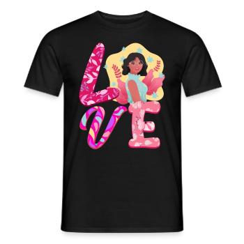 Astucieux « Amour » Femme Élégante, Beauté, Art - T-shirt homme - noir - Devant - AI Model Male 178 light (178cm)