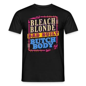 Retro-Design: Strandblond, Schlecht Gebaut – - Männer T-Shirt - Schwarz - Vorne - AI Model Male 178 light (178cm)