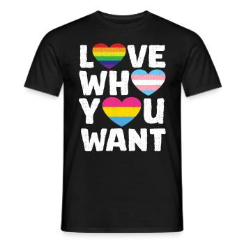 Love Who You Want Gay Pride Month - Men's T-Shirt - black - Front - AI Model Male 178 light (178cm)
