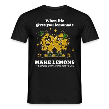 When Life Gives Lemonade Funny Motivation - Men's T-Shirt - black - Front - AI Model Male 178 light (178cm)