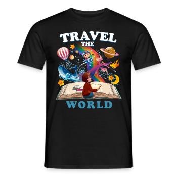 Travel The World Outfit World Travel Wanderlust Travel - Men's T-Shirt - black - Front - AI Model Male 178 light (178cm)