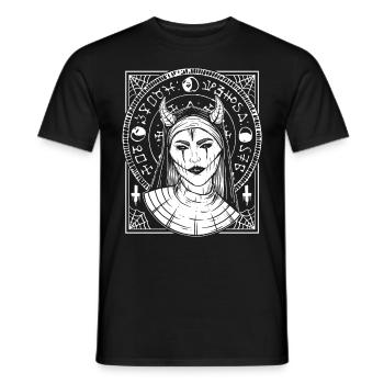 Devil Nun Girl Goth Rock Konzerte Festivals Death - Männer T-Shirt - Schwarz - Vorne - AI Model Male 178 light (178cm)