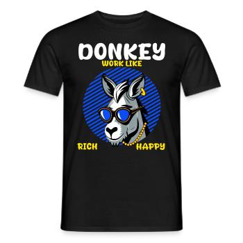 Reicher Esel: Harte Arbeit lohnt sich, Motivation - Männer T-Shirt - Schwarz - Vorne - AI Model Male 178 light (178cm)