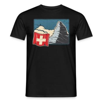 Switzerland Holidays Skiing Hiking Mountains Switzerland - Men's T-Shirt - black - Front - AI Model Male 178 light (178cm)