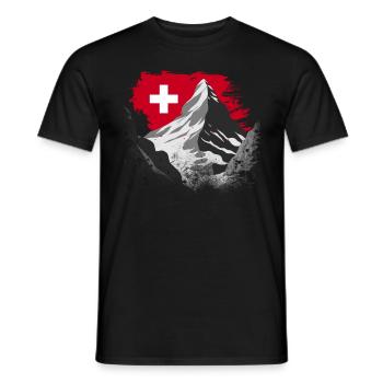 Switzerland Holidays Skiing Hiking Mountains Switzerland - Men's T-Shirt - black - Front - AI Model Male 178 light (178cm)