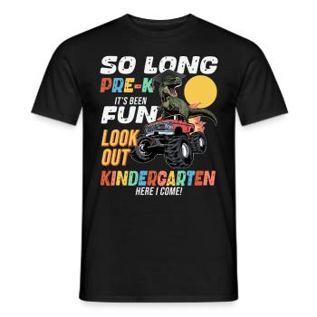 Cadeau de chambre d’enfant dinosaure Dino skateboard - T-shirt homme - noir - Devant - AI Model Male 178 light (178cm)