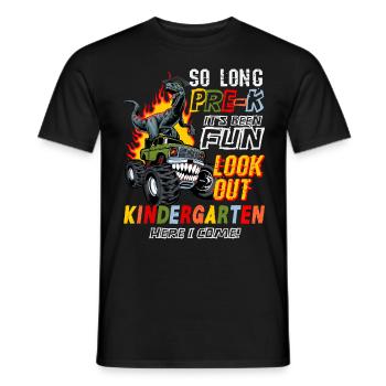 Remise des diplômes de la maternelle Dino Dinosaure T-Rex Fun - T-shirt homme - noir - Devant - AI Model Male 178 light (178cm)