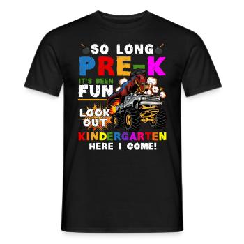 Remise des diplômes de la maternelle Dino Dinosaure T-Rex Fun - T-shirt homme - noir - Devant - AI Model Male 178 light (178cm)