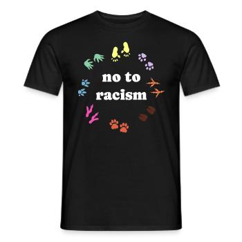 Nice "against racism" Refugees Welcome - Men's T-Shirt - black - Front - AI Model Male 178 light (178cm)