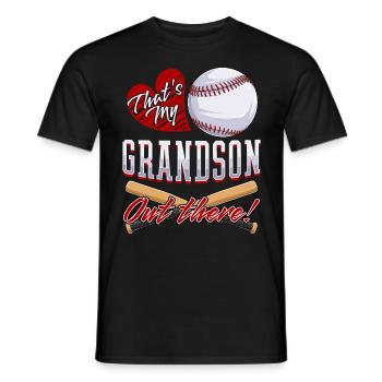 Grand-père « C’est mon petit-fils là-bas » Baseball - T-shirt homme - noir - Devant - AI Model Male 178 light (178cm)