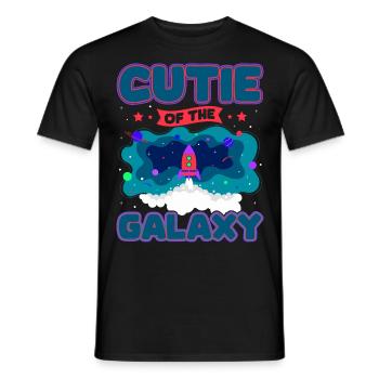 Galaktisch Süß: "Cutie of the Galaxy Mädchen, Girl - Männer T-Shirt - Schwarz - Vorne - AI Model Male 178 light (178cm)