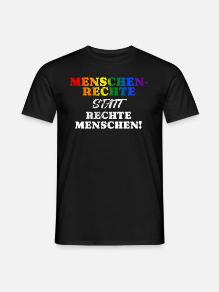 gegen Rassismus, gegen Rechts, gegen Nazis, Liebe - Männer T-Shirt - Schwarz
