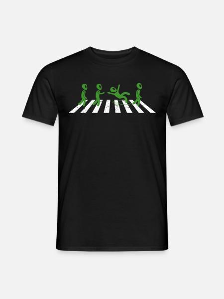 Aliens Crossing Road : un drôle de fans de science-fiction - T-shirt homme - noir