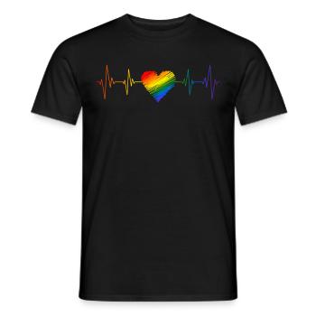 Gender Lesbians, Gays, Trans, Queer Rainbow - Men's T-Shirt - black - Front - AI Model Male 178 light (178cm)