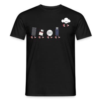 IT Geek, PC Accessories Storage Devices Evolution - Men's T-Shirt - black - Front - AI Model Male 178 light (178cm)