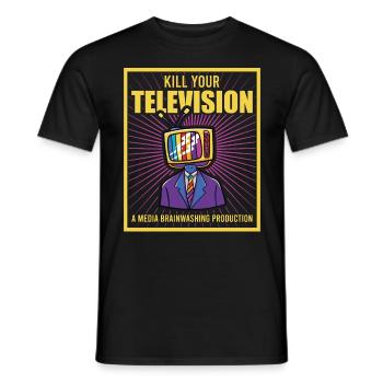 Lavage de cerveau Tuez votre télé Fake News Portest - T-shirt homme - noir - Devant - AI Model Male 178 light (178cm)