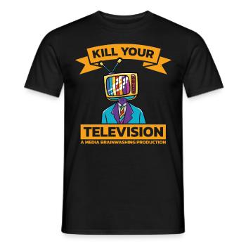 Lavage de cerveau Tuez votre télé Fake News Portest - T-shirt homme - noir - Devant - AI Model Male 178 light (178cm)