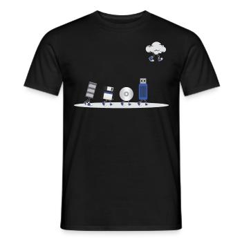IT Geek, PC Accessories Storage Devices Evolution - Men's T-Shirt - black - Front - AI Model Male 178 light (178cm)