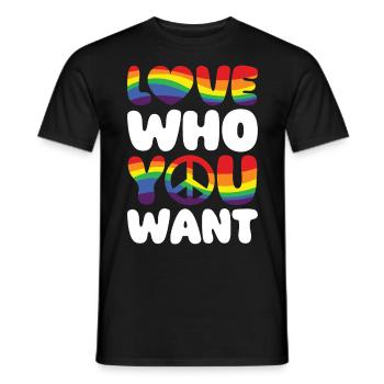Gender Lesbians, Gays, Trans, Queer Rainbow - Men's T-Shirt - black - Front - AI Model Male 178 light (178cm)