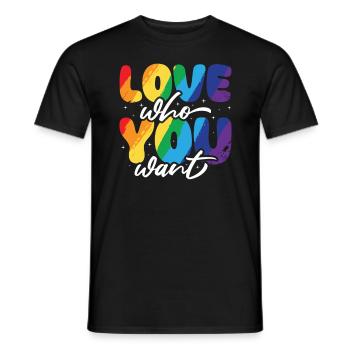 Gender Lesbians, Gays, Trans, Queer Rainbow - Men's T-Shirt - black - Front - AI Model Male 178 light (178cm)