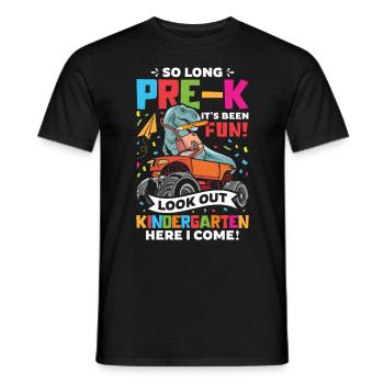 Cadeau de chambre d’enfant dinosaure Dino skateboard - T-shirt homme - noir - Devant - AI Model Male 178 light (178cm)