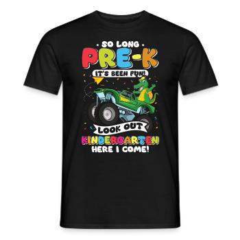 Cadeau de chambre d’enfant dinosaure Dino skateboard - T-shirt homme - noir - Devant - AI Model Male 178 light (178cm)