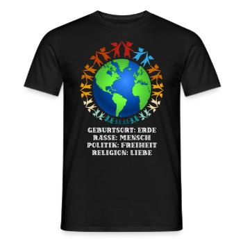 Schönes "gegen Rassismus" Refugees Welcome - Männer T-Shirt - Schwarz - Vorne - AI Model Male 178 light (178cm)
