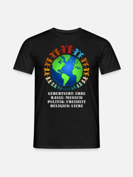Nice "against racism" Refugees Welcome - Men's T-Shirt - black